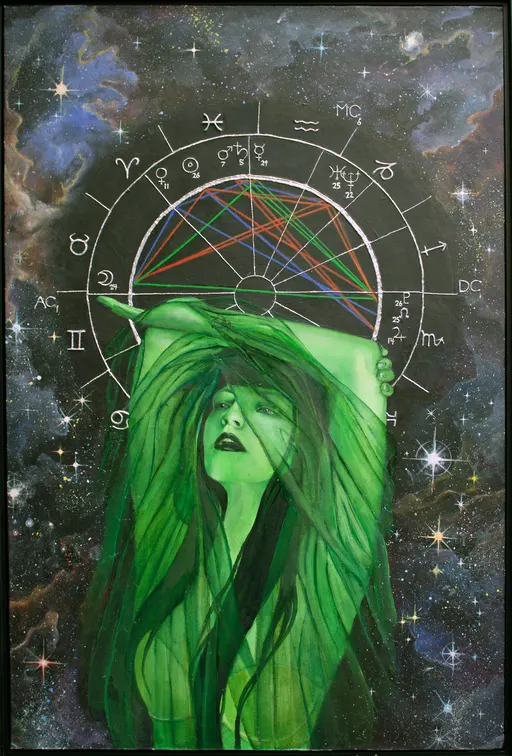 Untitled (green figure, zodiac)